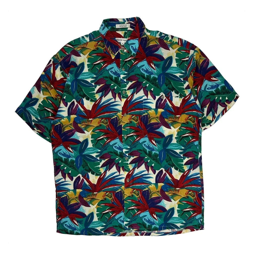 Pierre Cardin Floral Hawaiian Shirt - Medium Multicoloured Viscose