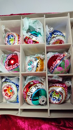 2018 Christopher Radko/ Shiny Brite Ornaments Set of 9 Varies SZ + Shape
