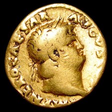 Nero Gold Aureus Ancient Roman Jupiter Seated 54-68 AD Rare Details Coin #PP336