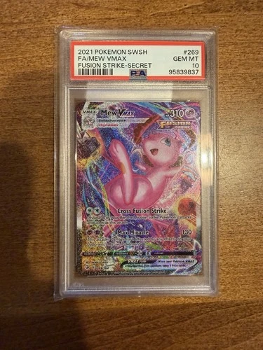 2021 POKEMON SWSH FA/MEW VMAX FUSION STRIKE SECRET #269 GEM MT PSA 10