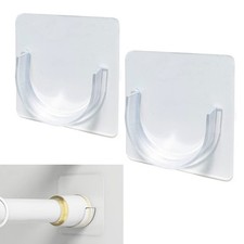 Shower Rod Holder, 2 Packs Tension Curtain Rod Bracket No Drilling, Adhesive ...