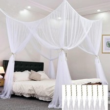 Mosquito Net Bed Canopy for Girls,King Canopy Bed Curtains Queen Size from Ceili