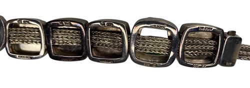 Lori Bonn 3 Strand 925 Sterling Silver Slide Charm Bracelet 8 Charms - Picture 10 of 11