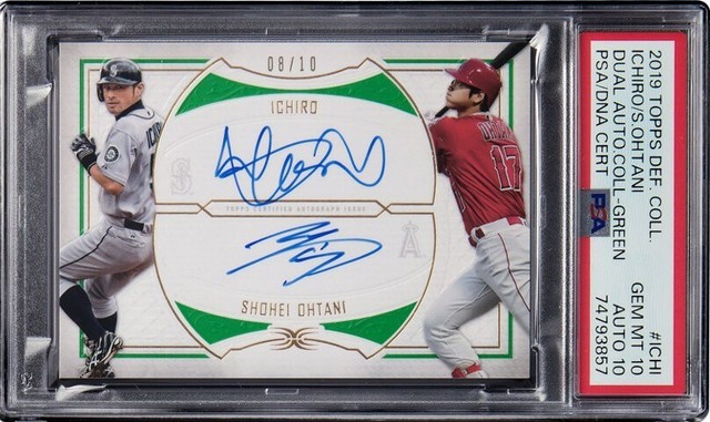 2019 Topps Definitive SHOHEI OHTANI & ICHIRO Dual  Auto #'d /10 POP 1