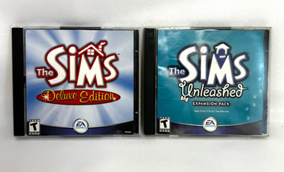 The Sims Deluxe Edition 2 Disc + The Sims Unleashed Expansion 2 Disc (PC 2002)