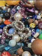400 Gram mixed reclaimed/preloved beads various colours & Styles CRAFTS 