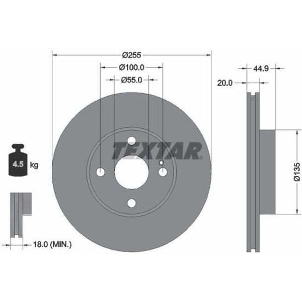 2X Textar 92096800 Bremsscheibe FüR Mazda MX 5 323 F NA NB BA-image