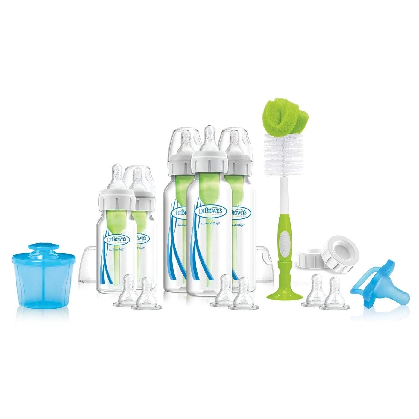 Dr Brown's 18 Piece Baby Bottle Gift Set Convertible Bpa Free Feeding System