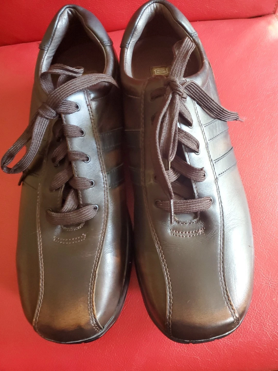 Men’s Skechers SN 4400 Brown Leather Upper Balance Color Code BRN Sz. 12M