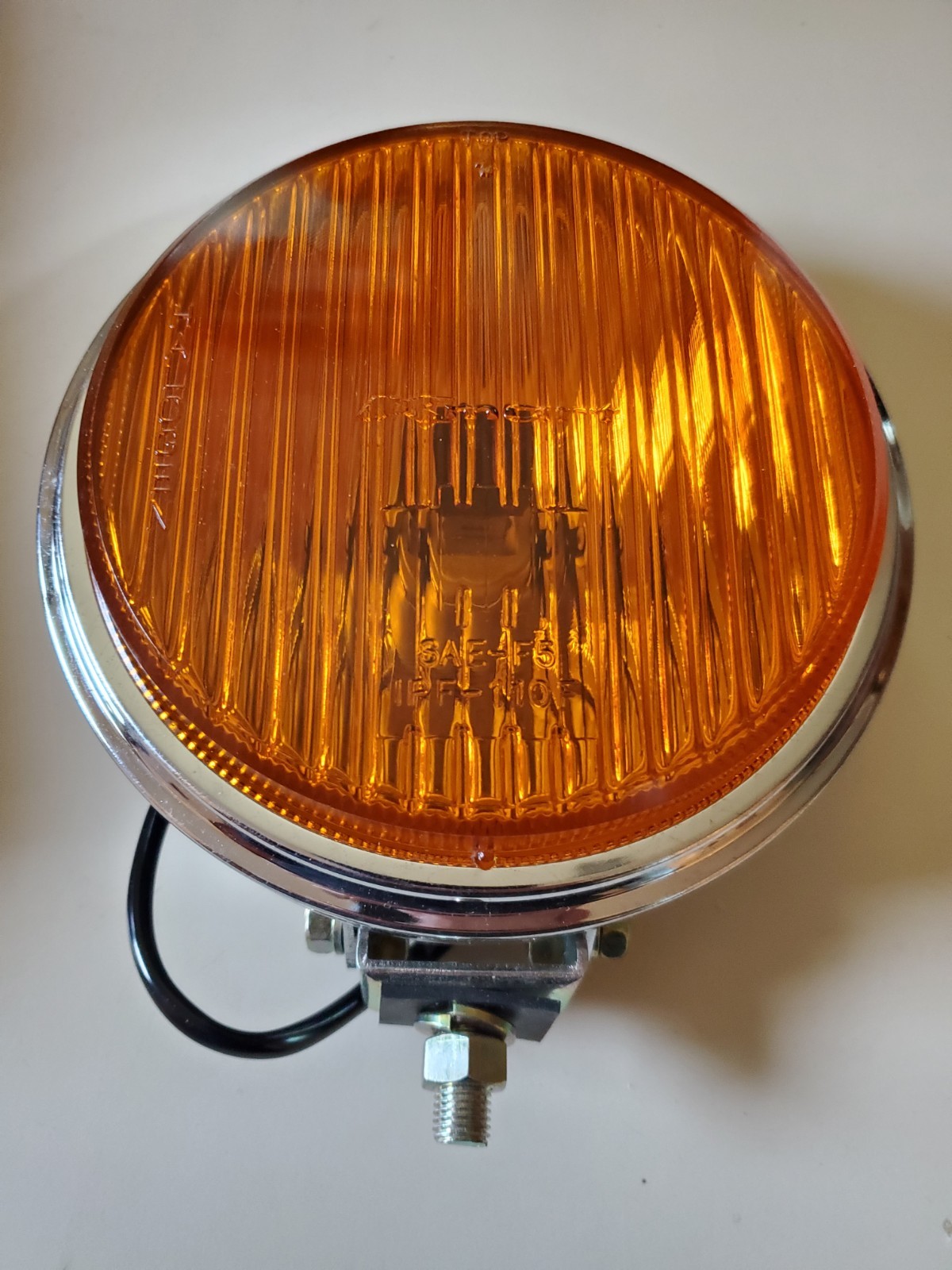Vintage New Old Stock Pair Quartz Halogen Fog Lamps RARE ROUND AMBER LENSE KMart - second product detail image