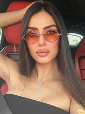 Asymmetrical Y2K Geometric Metal Fashion Glasses, Retro Street Style Eyewear