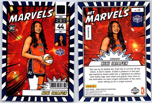 2025 Donruss WNBA Net Marvels Kiki Iriafen #16 Washington Mystics [Rookie Card]