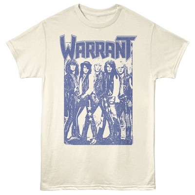 WARRANT Music T-Shirt HEAVY METAL BAND  CHERRY PIE New Official Mens Beige
