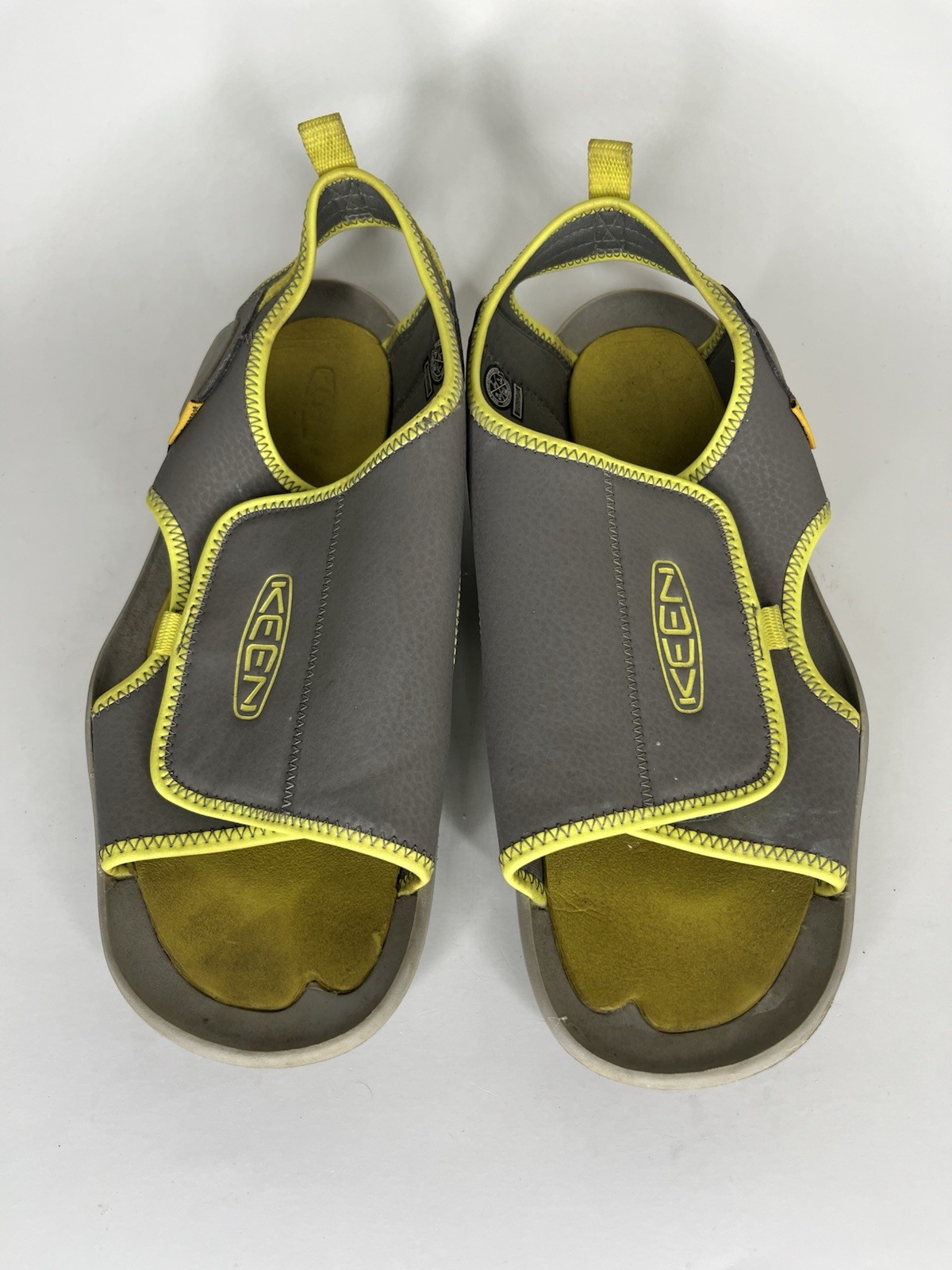 Sandali Keen Uomo Taglia 7 Grigio Giallo Sintetico Comodi da Passeggio