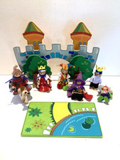 Flexi Bendable Wooden Castle Doll Figures-King,Queen,Jester,Witch,Knight, Horse