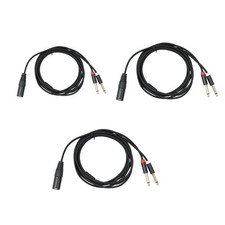 3Pin Male to 1/4inch Y Splitters Cable,3Pin to 2x6.35mm Mono TS Music Adapters