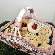 Hyper-Realistic Faux Pastry Prop 16-Pc w/ Basket – Film, TV, Photo, Fake Display