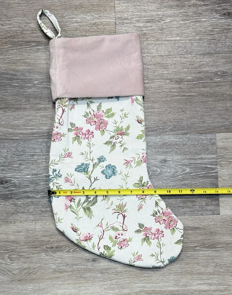 Medias de Navidad Laura Ashley Floral Shabby Chic Rosa Cottagecore Abrigo Decoración Foto 4 de 4