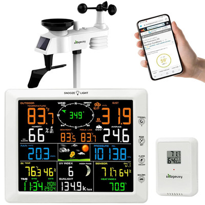 Wifi Weather Station with 8.07 Inch Color Display   Wireless Outdoor Sensor Meas