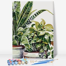 Framed Paint by Numbers Kit for Adults Beginner Kids Ages 10-13, Plants Easy P