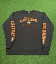 Vintage 90s Y2K Harley Davidson Biker Crewneck, Motorcycle Sweatshirt Large 