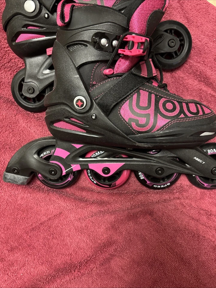 Neu mit Etikett Crivit Big KINDER SOFTBOOT Inline-Skates schwarz/pink Größe 5,5 - Bild 3 von 4