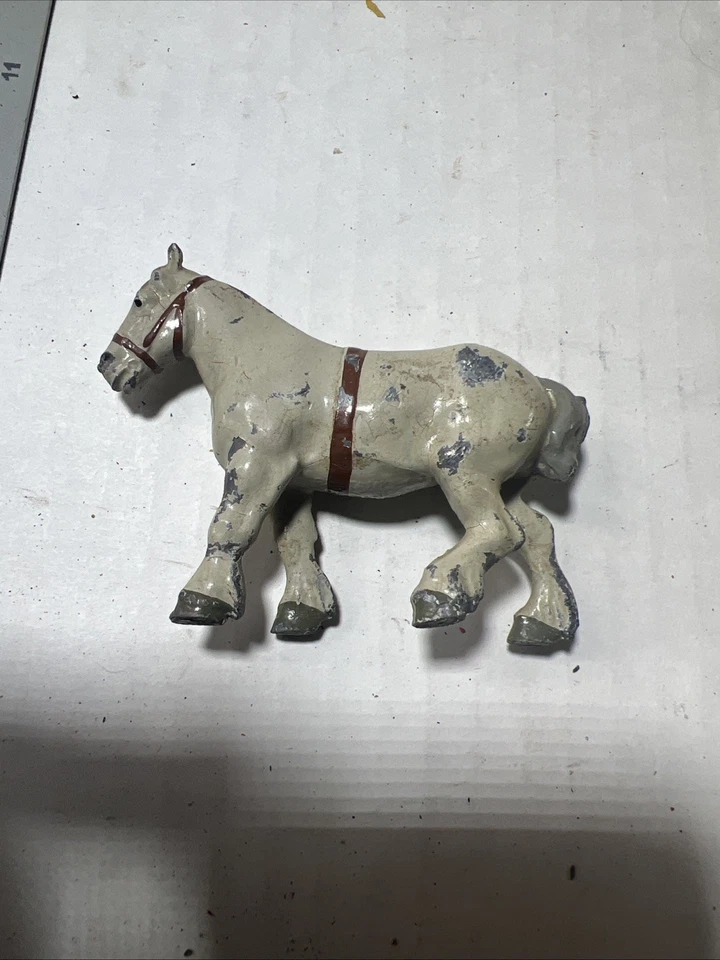 Винтажная Раскрашенная Свинцовая Игрушка Солдат Британской Эры Ферма Сельская местность ШИРЕ ЛОШАДЬ #K887 - Изображение 2 из 4