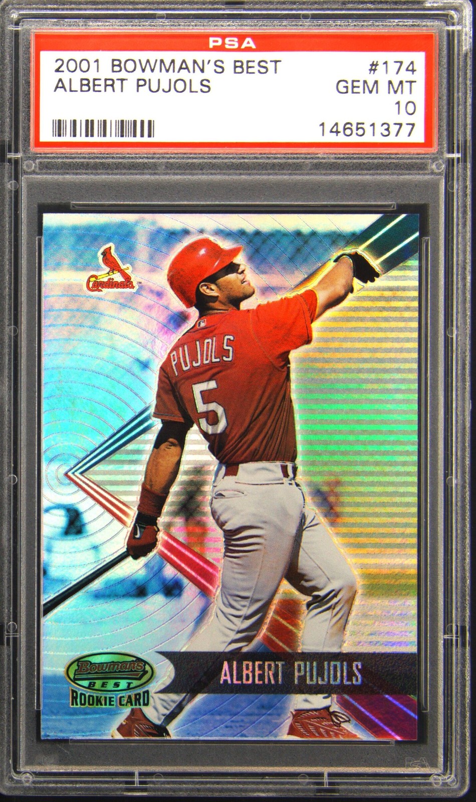 2001 BOWMAN'S BEST #174 ALBERT PUJOLS ROOKIE RC #/2999 PSA 10