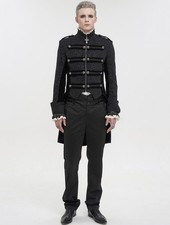 Devil Fashion Black Red Men's Retro Gothic Patterned Wedding Party Tailcoat