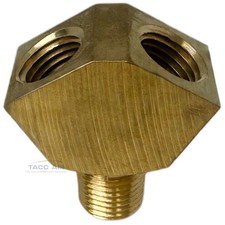 Brass Y Splitter Manifold 1/4" Male MNPT x 2 Way 1/4" Female FNPT Fitting