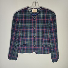 Pendleton Blazer Size 10 Vintage Green Red Pl...