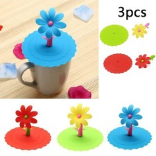 Cup Cover Lid Cover Heat-insulated 10cm 3Pcs Blue Brand New High Quality Pink
