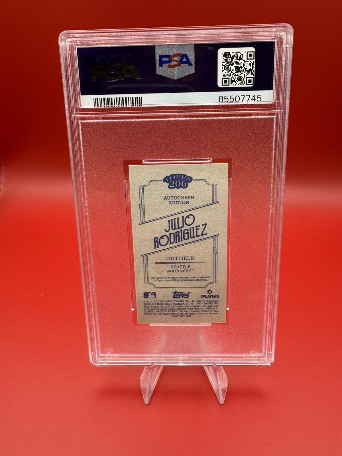 2023 Topps 206 High Series - Auto Julio Rodriguez PSA 9 view 2