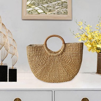 Gewebte Tasche vielseitig Handarbeit Einkaufstasche stilvoll Damen Stroh Handtasche Sommer