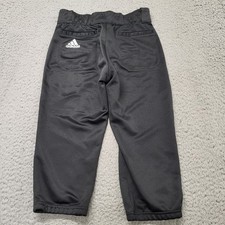 Adidas Youth Boys M Black Flat Front Elastic Waist Triple Stripe Pull Up Pants