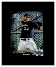 2017 Bowman Chrome Mini Prospects Black Shimmer Refractor Brandon Woodruff /100