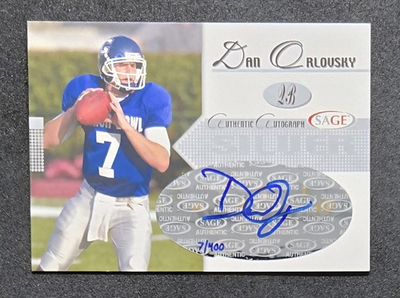 #ad Dan Orlovsky 2005 Sage Silver Rookie Auto 7 400 Jersey Match #7 UCONN A31 $4.99