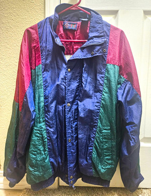 Townd & Country Sport Men s Vintage 90s Colorblock Windbreaker Full Zip M