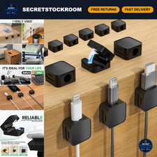 12 Magnetic Cable Clips - Black Cord Organizers for Home  Office, Tangle-Free
