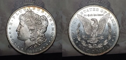 1879-S Reverse of 78 Morgan Silver Dollar $1 Choice BU Proof Like !!