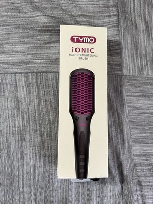 TYMO Ionic Hair Straightening Brush, Black/Pink, Storage Pouch Included