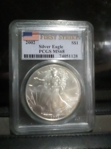 2002 silver eagle Ms 68 First Strike