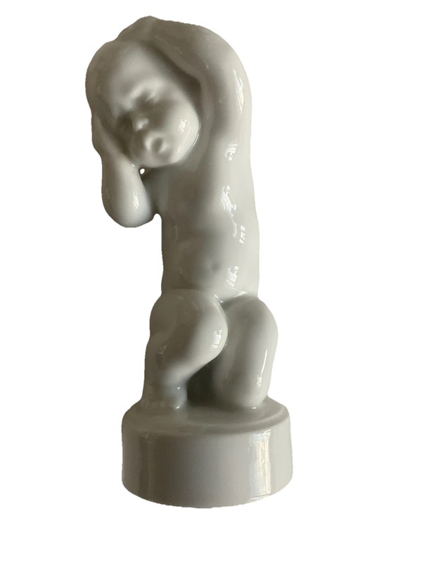Bing & Grondahl #2206 Baby Aches “Headache” Porcelain Figurine Denmark