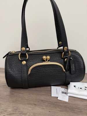 【希少】OLD COACH Dulles Bag leather black Coach Vintage Bleecker Satchel Bag 9303 & 9311 Black Glovetanned