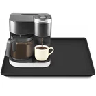 TOHONFOO Silicone Coffee Maker Mat with Lip, 19.7'' x x 15'', Black 