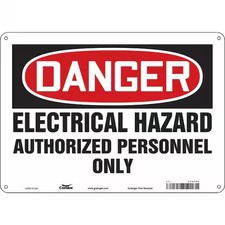 Condor 472P26 Safety Sign, 10 In Height, 14 In Width, Polyethylene, Horizontal