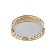 Lindby Deckenleuchte Deckenlampe LED Bambus holz hell weiß Wohnzimmer Beleuchtun