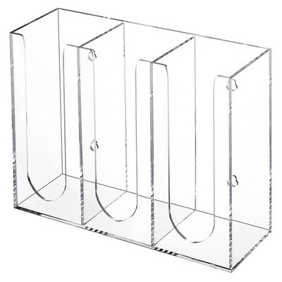 Suwimut Acrylic Coffee Cup and Lid Storage Organizer, 3 Compartment Clear