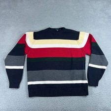 Vintage 90s Nautica Sweater Mens Medium Color Block Knit Pullover Preppy