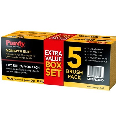 Pinsel Set - Robuster Monarch 5-teilig (Elite 1,5'', 2'', 3''/Pro-Extra 1,5'', 2'')
